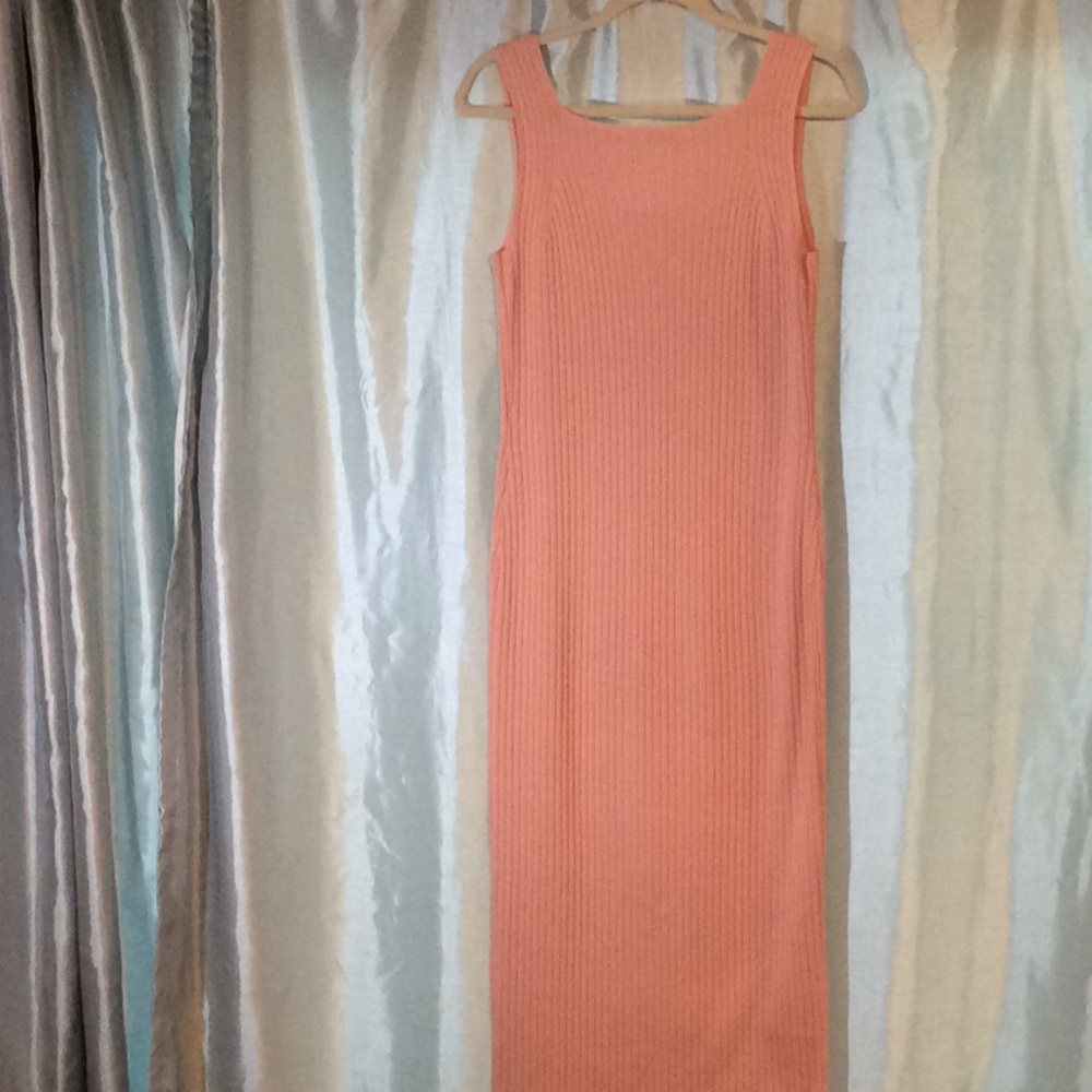 Long Maxi sleeveless Dress, Coral Pink, Spiegel Brand, 100% cotton, NWT